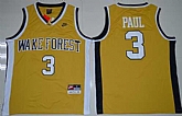 Wake Forest Demon Deacons #3 Chris Paul Gold Basketball Stitched NCAA Jersey
